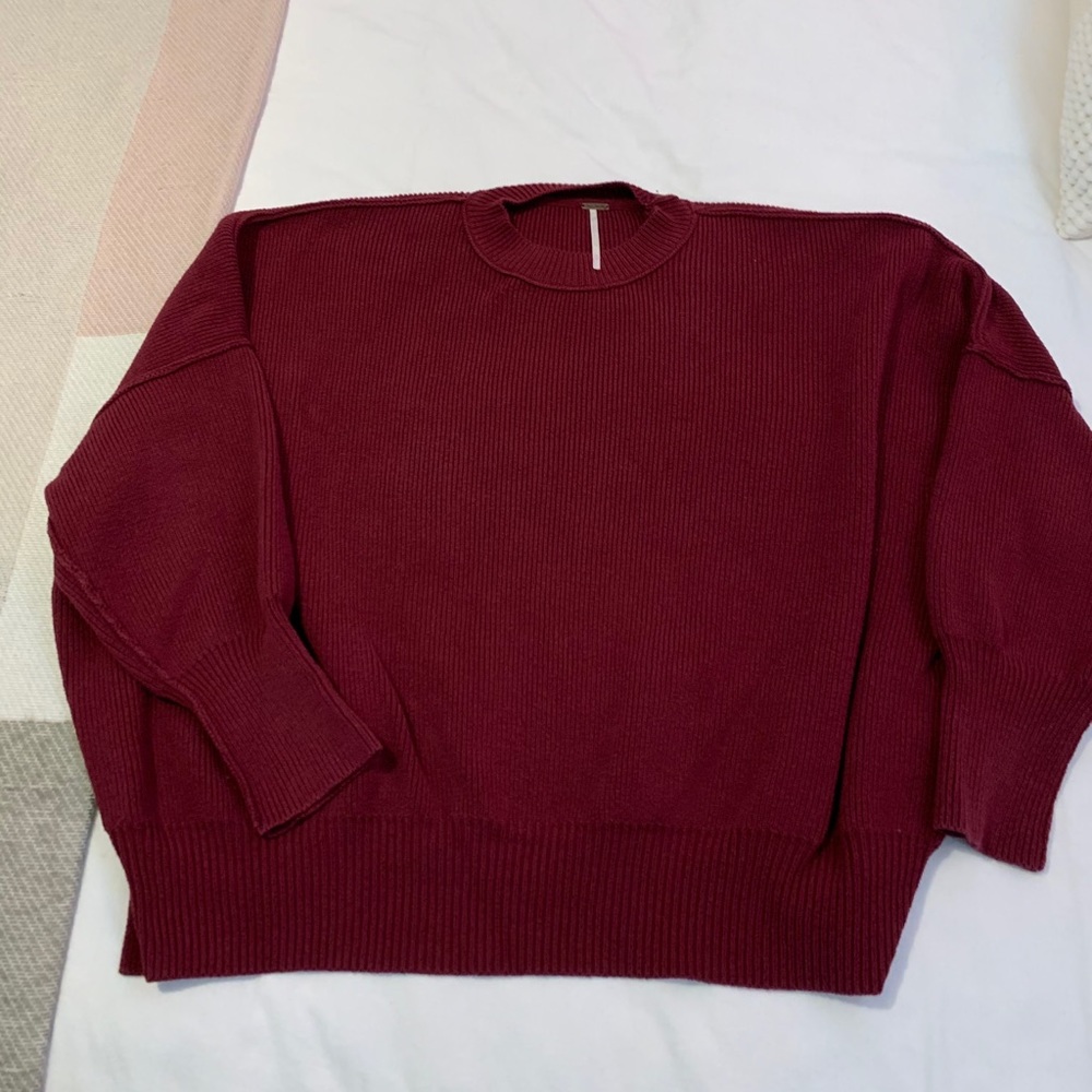 Free People Easy Street Tunic Sweater - Maroon